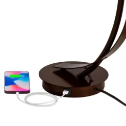 Possini Euro Design Modern Desk Lamps Set Of 2 With USB Port 22 1/2" High Bronze LED Clear Seeded Glass Shade For Bedroom Office -Fashion Home Decor Store GUEST 74ad4f69 c5e8 4a47 a163 49658a84b613