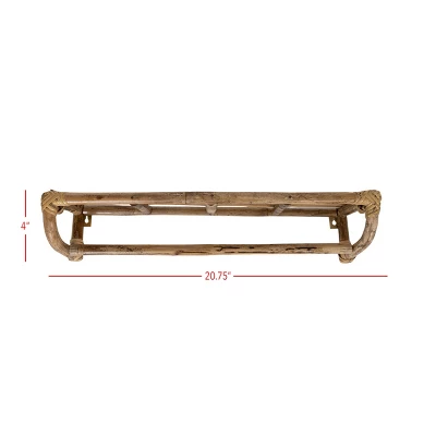 Brown Cane Wall Shelf By Foreside Home & Garden 8 Brown Cane Wall Shelf By Foreside Home & Garden - Image 6