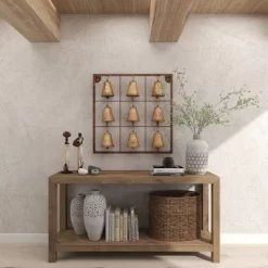 Metal Bell Square Frame Wall Decor Brass - Olivia & May -Fashion Home Decor Store GUEST 767181ba 07b8 47c6 aec8 1505cc4ee77b