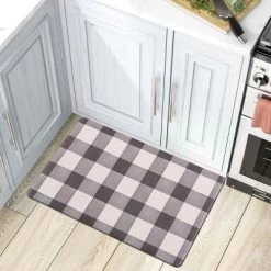 World Rug Gallery Checkered Plaid Anti-Fatigue Standing Mat