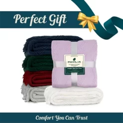 PAVILIA Knit Textured Soft Throw Blanket For Sofa, Living Room Decor, And Bed -Fashion Home Decor Store GUEST 77639a31 1d6d 4b09 951e 39674dc01ea4