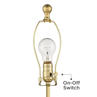 360 Lighting Saul Modern Table Lamp 26" High Brass Gold Metal Open Rings Oatmeal Fabric Rectangular Shade For Bedroom Living Room Bedside Nightstand 5 360 Lighting Saul Modern Table Lamp 26" High Brass Gold Metal Open Rings Oatmeal Fabric Rectangular Shade For Bedroom Living Room Bedside Nightstand - Image 3