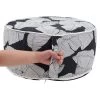 Saro Lifestyle Sketch Leaf Outdoor Ottoman, 21"x9" Round, Black/White -Fashion Home Decor Store GUEST 7885f0a4 eb76 4f8f b6c2 267b17af847f