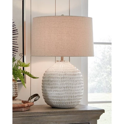 Jamon Ceramic Table Lamp Beige - Signature Design By Ashley 3 Jamon Ceramic Table Lamp Beige - Signature Design By Ashley