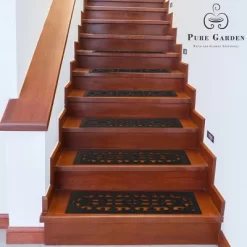 Set Of 2 Non-Slip Stair Treads For Wooden Steps - Heavy Duty Decorative Runner With Traction Control Grip - Outdoor Rubber Mats By Pure Garden (Black) 9 Set Of 2 Non-Slip Stair Treads For Wooden Steps - Heavy Duty Decorative Runner With Traction Control Grip - Outdoor Rubber Mats By Pure Garden (Black) -Fashion Home Decor Store GUEST 79b2ea1e 948e 4730 8c6c d4fe0f2e3b0a