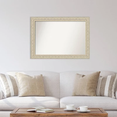 42" X 30" Non-Beveled Fair Baroque Cream Wood Wall Mirror - Amanti Art 6 42" X 30" Non-Beveled Fair Baroque Cream Wood Wall Mirror - Amanti Art - Image 4