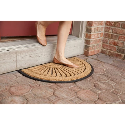 1'5" X 2'5" Shell Half-Circle Indoor/Outdoor Recycled Rubber/Coir Doormat Natural/Black - Entryways 3 1'5" X 2'5" Shell Half-Circle Indoor/Outdoor Recycled Rubber/Coir Doormat Natural/Black - Entryways
