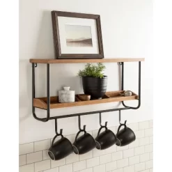 24" X 15" Oddell Wood Wall Shelf With Hooks Rustic Brown - Kate & Laurel All Things Decor 18 24" X 15" Oddell Wood Wall Shelf With Hooks Rustic Brown - Kate & Laurel All Things Decor -Fashion Home Decor Store GUEST 7d48de1a 849e 4ff3 be2e 01a4448ccf1c