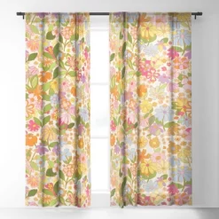 Alja Horvat Nostalgia In The Garden Single Panel Sheer Window Curtain - Society6