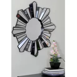 Northlight 25" Sparkling Sunburst Matte Black Round Wall Mirror 7 Northlight 25" Sparkling Sunburst Matte Black Round Wall Mirror -Fashion Home Decor Store GUEST 7e4d0ab0 f676 4bc6 a887 be609976c408