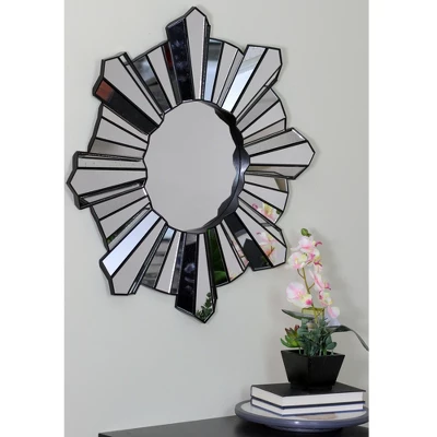 Northlight 25" Sparkling Sunburst Matte Black Round Wall Mirror 5 Northlight 25" Sparkling Sunburst Matte Black Round Wall Mirror - Image 3