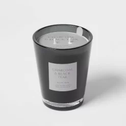 Colored Vase Glass With Dustcover & Black Teak Candle Black - Threshold™ -Fashion Home Decor Store GUEST 7eb20721 3aad 4b54 8e74 2e0b39a53599