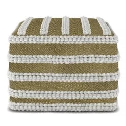 Jericho Square Woven PET Polyester Pouf Natural/White - WyndenHall -Fashion Home Decor Store GUEST 7ee9290b 7f7b 45d9 80a2 4e6b119724d5