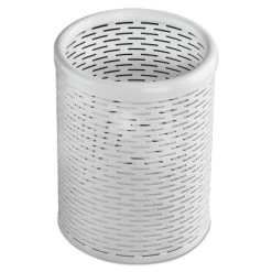 Artistic Urban Collection Punched Metal Pencil Cup 3 1/2 X 4 1/2 White ART20005WH