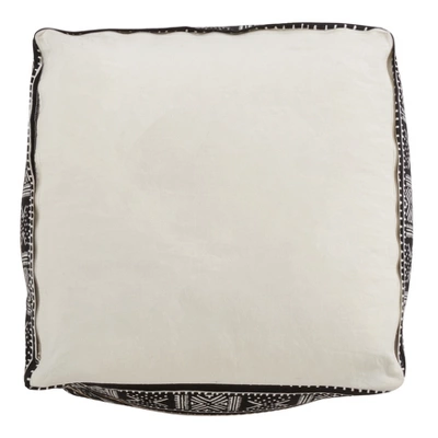 Saro Lifestyle Mudcloth Pouf, 20"x20"x14" Square, Black 3 Saro Lifestyle Mudcloth Pouf, 20"x20"x14" Square, Black