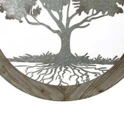 LuxenHome Metal Tree Of Life With Roots Wall Decor With Round Wood Frame -Fashion Home Decor Store GUEST 8202ec8f e047 42f6 becc 33d630c90416