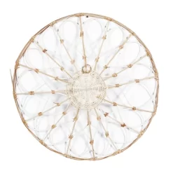 Set Of 3 Dried Plant Plate Basket Wall Decors Brown - Olivia & May