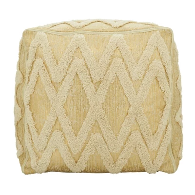 Saro Lifestyle Tufted Pouf With Foil Print Design 7 Saro Lifestyle Tufted Pouf With Foil Print Design - Image 5