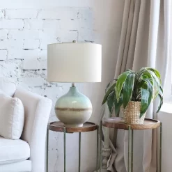 Bayside Horizon Table Lamp With Fabric Shade White/Light Blue - Lalia Home -Fashion Home Decor Store GUEST 831f2829 4ee5 42d2 83dd 3432753cb245