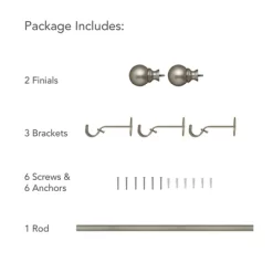 Cordelia 1" Window Drapery Single Curtain Rod With Globe Ball Finial - Elrene Home Fashions 11 Cordelia 1" Window Drapery Single Curtain Rod With Globe Ball Finial - Elrene Home Fashions -Fashion Home Decor Store GUEST 83574a1d c252 428e b2fc 17f7103012f1