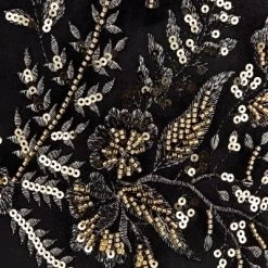 360 Lighting Abba Modern Floor Lamp Standing 65" Tall Brushed Steel Gold Floral Black Velvet Fabric Drum Shade For Living Room Bedroom Office House