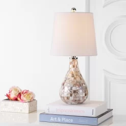 20.5" Mona Mini Table Lamp (Includes LED Light Bulb) Ivory - JONATHAN Y