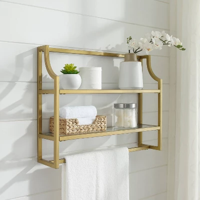 Aimee Wall Shelf Gold - Crosley 5 Aimee Wall Shelf Gold - Crosley - Image 3