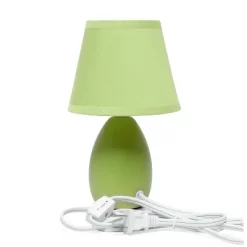 9.45" 2pk Petite Ceramic Oblong Bedside Table Desk Lamps With Matching Tapered Drum Shade Green - Creekwood Home -Fashion Home Decor Store GUEST 855e2c9e 07e6 4555 86b6 2db4355366e2