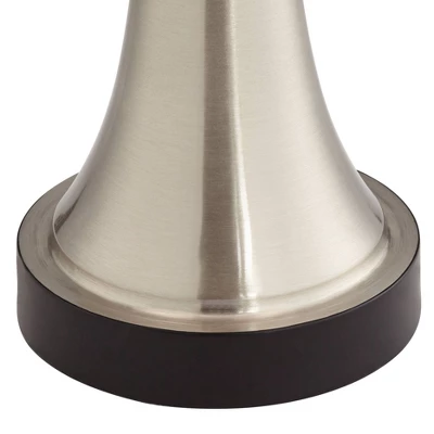 360 Lighting Seymore Modern Touch Table Lamps Set Of 2 26" High Silver LED With USB Charging Port Blue Shirred Shade For Bedroom Living Room Kids Desk 6 360 Lighting Seymore Modern Touch Table Lamps Set Of 2 26" High Silver LED With USB Charging Port Blue Shirred Shade For Bedroom Living Room Kids Desk - Image 4