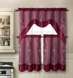 GoodGram 3 Piece Daphne Embroidered Complete Kitchen Curtain Tier And Valance Set -Fashion Home Decor Store GUEST 86a5c1f0 02ed 49f9 b896 e2182c3d8d83