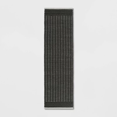 2'x7' Hand Woven Cotton/Wool Runner Black - Threshold™ 3 2'x7' Hand Woven Cotton/Wool Runner Black - Threshold™