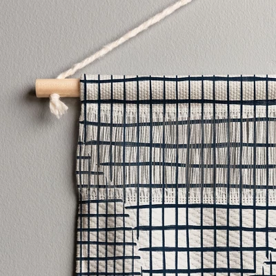 Alisa Galitsyna Dark Blue Grid Pattern Fiber Wall Art - Society6 4 Alisa Galitsyna Dark Blue Grid Pattern Fiber Wall Art - Society6 - Image 2