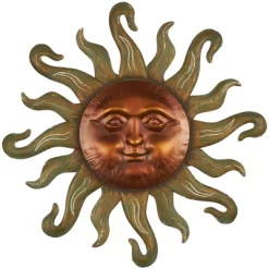 Metal Sun Wall Decor With Smiling Face And Curved Rays Copper - Olivia & May 11 Metal Sun Wall Decor With Smiling Face And Curved Rays Copper - Olivia & May -Fashion Home Decor Store GUEST 87c04f8a d5d4 4466 bed0 2d60001e9c1d