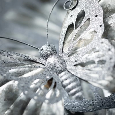 15.5"H Sullivans Laser Cut Metal Butterfly, Gray 3 15.5"H Sullivans Laser Cut Metal Butterfly, Gray