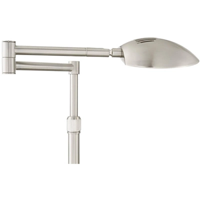 Possini Euro Design Eliptik Modern Desk Table Lamp 24 1/2" High Satin Nickel LED Swing Arm Adjustable Height For Bedroom Living Room Nightstand Office 5 Possini Euro Design Eliptik Modern Desk Table Lamp 24 1/2" High Satin Nickel LED Swing Arm Adjustable Height For Bedroom Living Room Nightstand Office - Image 3