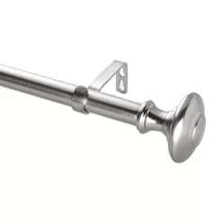 Drapery Single Rod Set Finials Traditional Brushed Nickel - Lumi Home Furnishings