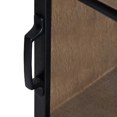 30" X 28" Barnhardt Decorative Wooden Wall Cabinet With 2 Sliding Glass Doors Rustic Brown - Kate & Laurel All Things Decor 5 30" X 28" Barnhardt Decorative Wooden Wall Cabinet With 2 Sliding Glass Doors Rustic Brown - Kate & Laurel All Things Decor - Image 3