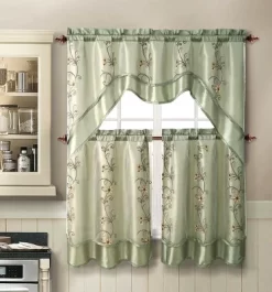 GoodGram 3 Piece Daphne Embroidered Complete Kitchen Curtain Tier And Valance Set -Fashion Home Decor Store GUEST 8ca12db6 8811 4eb8 868b fd9f480950e2