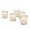 48pk Unscented Long Burning Clear Glass Wax Candles Ivory - Stonebriar Collection