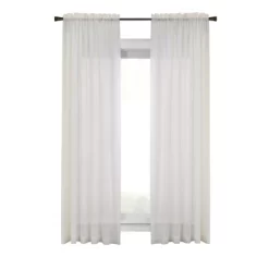 Habitat Cote D'Azure Sheer Rod Pocket Windows Or Outdoor Living Space Traditional Style Insulated Curtain Panel 56" X 95" Ivory