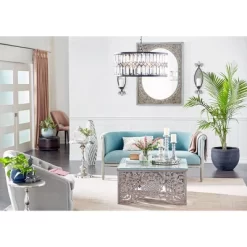 Metal Crystal Embellishments 6 Light Chandelier With Link Style Chain Black - Olivia & May -Fashion Home Decor Store GUEST 8fb4eb1c b292 405e 80ce 4daa454ba7f0