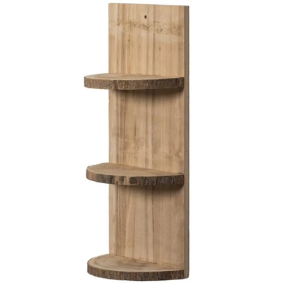 Vintiquewise Natural Wooden Three Sliced Log Wood Shelf Display For Entryway, Kitchen, And Outdoor 6 Vintiquewise Natural Wooden Three Sliced Log Wood Shelf Display For Entryway, Kitchen, And Outdoor - Image 4