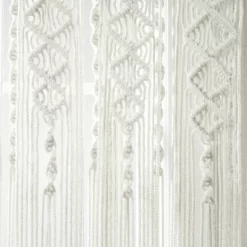 1pc 40"x84" Light Filtering Boho Macrame Textured Indoor/Outdoor Curtain Panel White - Lush Décor -Fashion Home Decor Store GUEST 8fd2875e 6a90 4968 9a26 6f96135de2d3