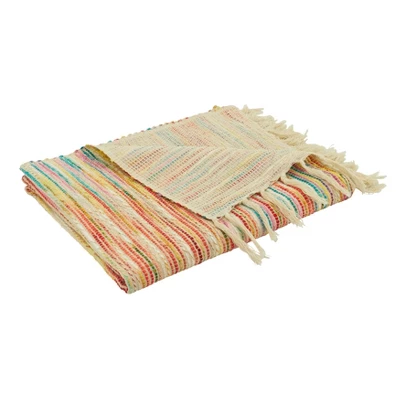 50"x60" Striped Design Rainbow Throw Blanket - Saro Lifestyle 3 50"x60" Striped Design Rainbow Throw Blanket - Saro Lifestyle