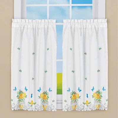 Collections Etc Floral Butterfly Curtains 3 Collections Etc Floral Butterfly Curtains