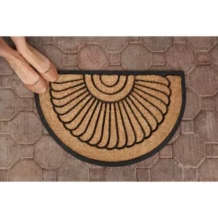 1'5" X 2'5" Shell Half-Circle Indoor/Outdoor Recycled Rubber/Coir Doormat Natural/Black - Entryways 8 1'5" X 2'5" Shell Half-Circle Indoor/Outdoor Recycled Rubber/Coir Doormat Natural/Black - Entryways -Fashion Home Decor Store GUEST 90b9fd71 407d 4ff6 bf0f 62cdcd68576c