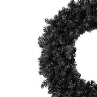 Northlight 36" Black Colorado Spruce Artificial Halloween Wreath - Unlit 5 Northlight 36" Black Colorado Spruce Artificial Halloween Wreath - Unlit - Image 3