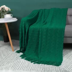 PiccoCasa Wavy Pattern Decorative Knit With Tassels Throw Blanket -Fashion Home Decor Store GUEST 9148d09f 0839 44ed ac98 6882bd641886