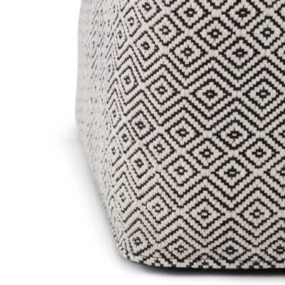 Dougan Square Moroccan Inspired Pouf Black/Natural Cotton - WyndenHall 6 Dougan Square Moroccan Inspired Pouf Black/Natural Cotton - WyndenHall - Image 4