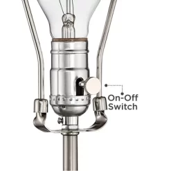 Possini Euro Design Modern Table Lamp With USB Outlet Reading Light LED 29.25" Tall Brushed Nickel Rectangular Off White Shade Bedroom Office -Fashion Home Decor Store GUEST 921e95c2 54c0 4393 8af9 c5486eca0224